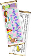 personalized 50s diner theme candy bar wrapper