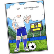 Soccer theme semi custom caricature invitations