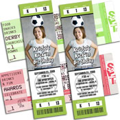 Soccer theme tickets and pass invitations