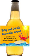 personalized clambake beer bottle label