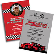 See all nascar and racing theme invitations and favors