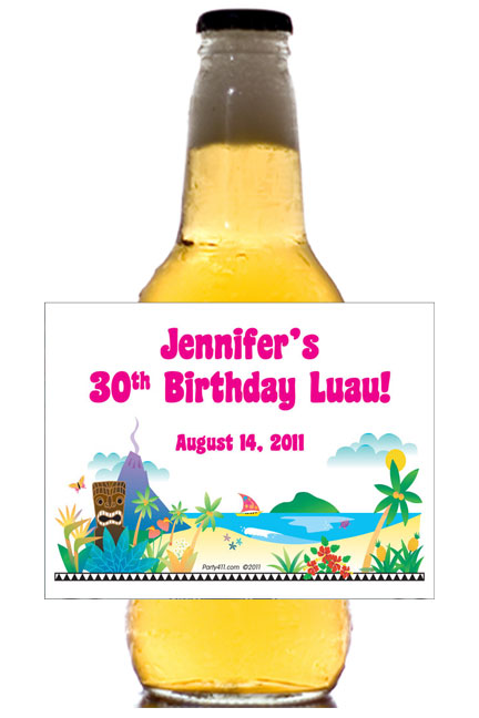 Personalized tiki beer bottle labels 