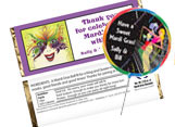Personalized Mardi Gras Candy Bar Wrappers
