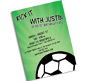 Soccer theme Bar Mitzvah invitations and favors