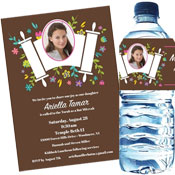 Bat Mitzvah Torah with Flowers Invitation and Favors