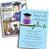 Personalized graduation party invitations, decorations and party supplies