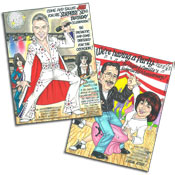 50s diner theme custom caricature invitations