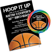 Basketball theme invitations and favors