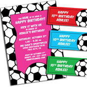 Soccer theme invitations and favors