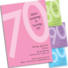70th Birthday Invitations and Favors