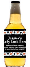 Casino party personalized beer bottle labels