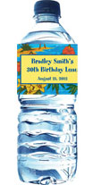 Personalized luau water bottles