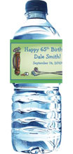 Personalized golf theme water bottle labels