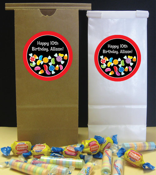 Candy Party Theme Custom Favor Bag