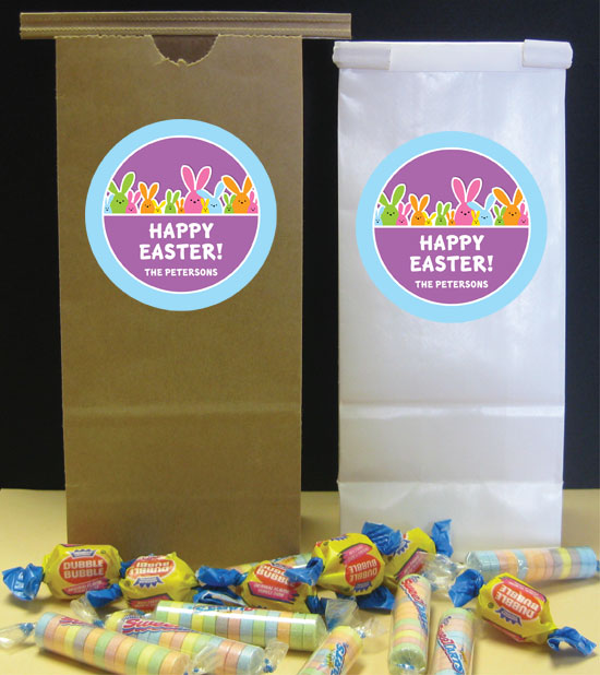 Colorful Easter Bunnies Theme Favor Bags