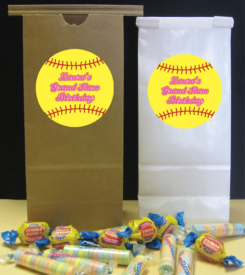 Softball Theme Favor Bag