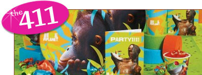 Jungle safari theme kid's birthday party. Jungle party ideas. Great ideas for jungle invitations, jungle party favors and party supplies.