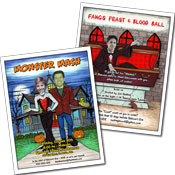 Custom Halloween caricature invitations
