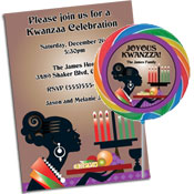 Kwanzaa celebration invitations and favors