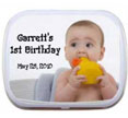 Birthday party favor mint tins