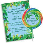 Bug theme invitations and favors