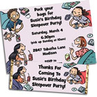 Sleepover party invitations and favors