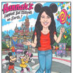 Disneyland theme caricature invitation