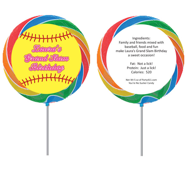 Softball Theme Lollipop