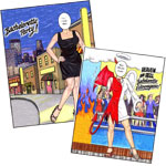 Bachelorette and bachelor theme semi-custom caricature invitations