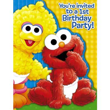 Baby  Birthday Party on 1st Birthday Invitations   Your Little Elmo S First Birthday