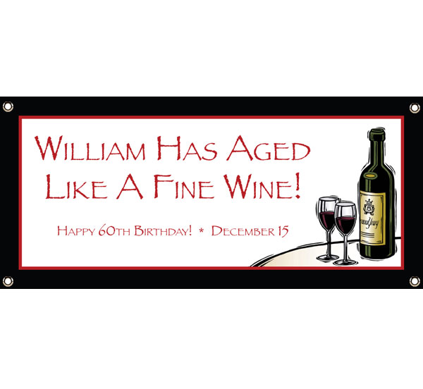 Birthday Wine Theme Banner