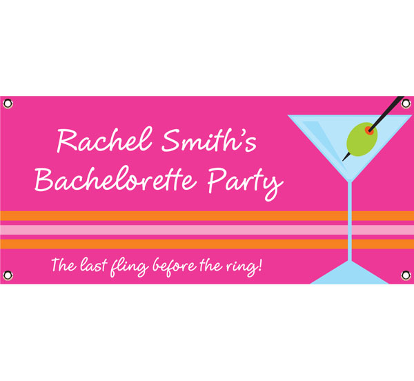 Bachelorette Martini Theme Banner
