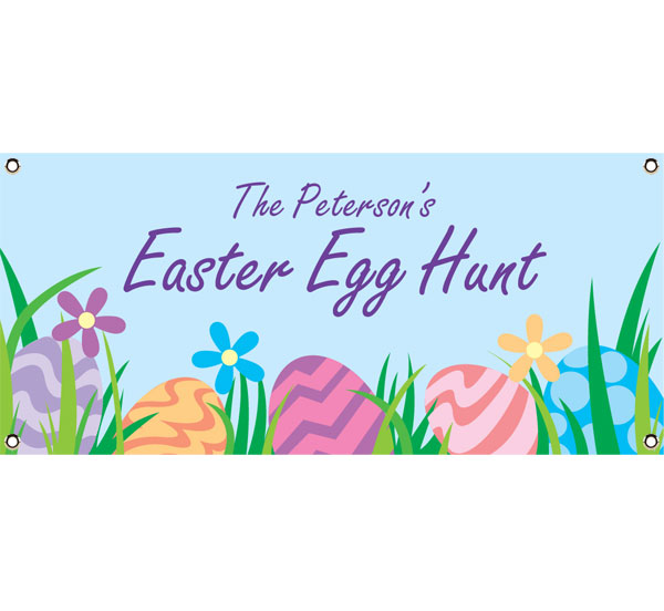 Easter Eggs Spring Theme Party Banner