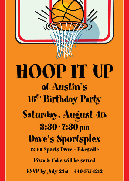 Basketball Hoops Invitation