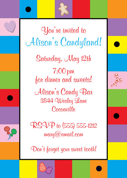 Candyland Invitation