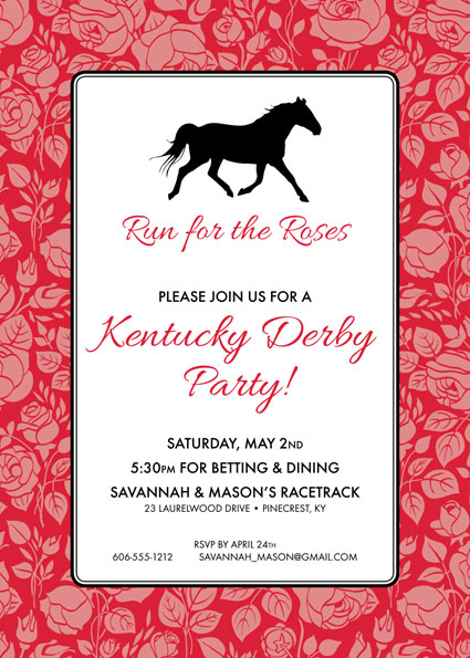 Kentucky Derby Roses Invitation