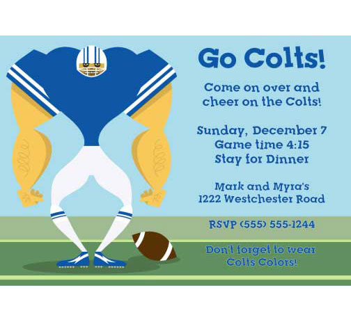 Indianapolis Colts Party Invitation