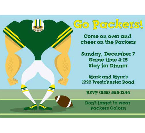Green Bay Packers Party Invitation