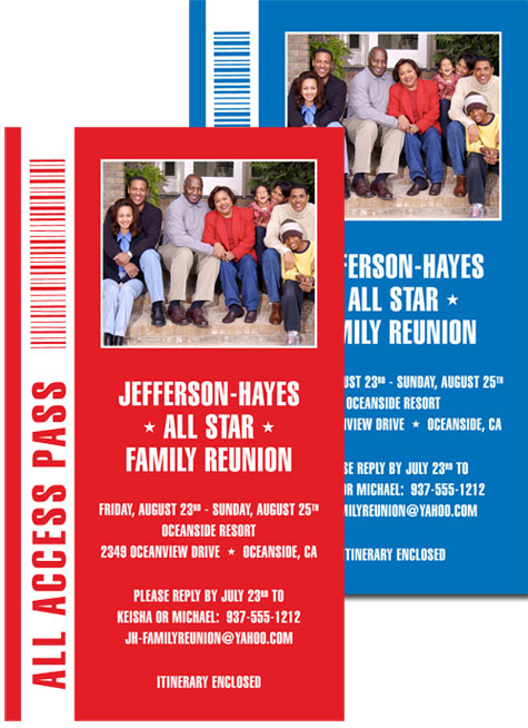 Backstage Pass Invitation, Family Reunion