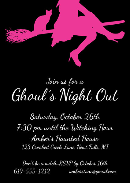 Ghoul's Night Out Halloween Invitation