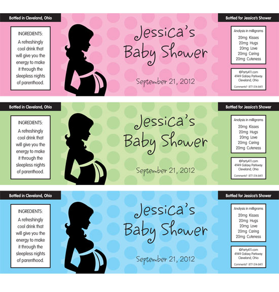 Baby Shower Mommy Water Bottle Label