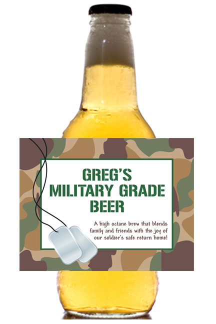 Camouflage Theme Beer Bottle Label