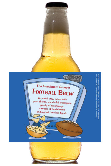 Football Kick Off Theme Beer Bottle Label