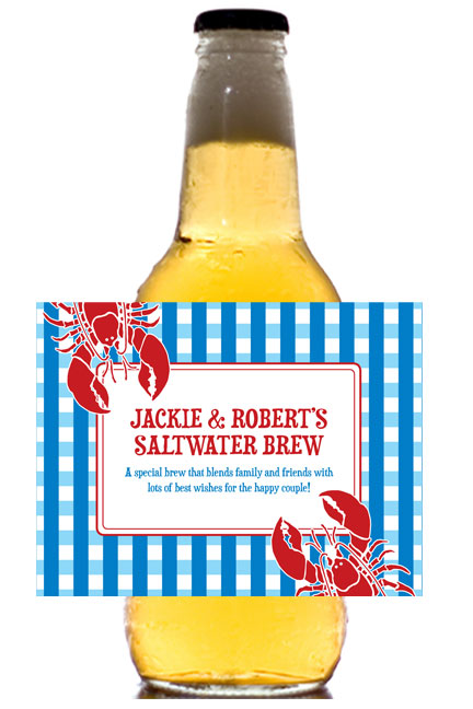 Lobster Theme Beer Bottle Label