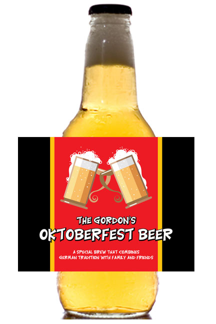 Oktoberfest Flag Theme Beer Bottle Label