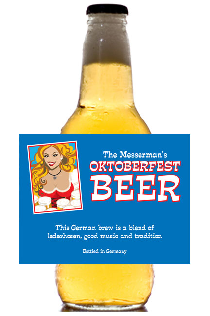 Oktoberfest Brew Theme Beer Bottle Label