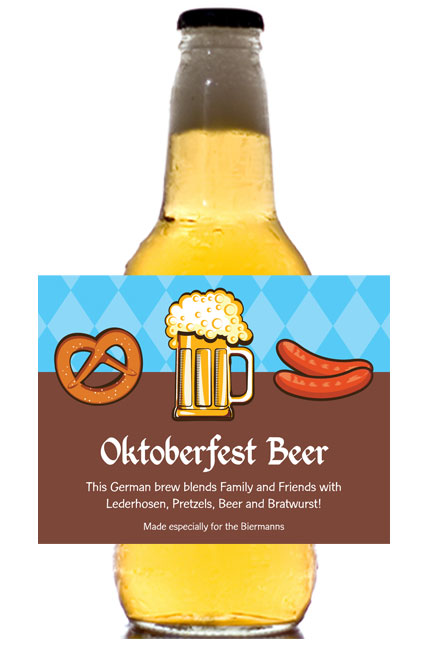 Oktoberfest Food Theme Beer Bottle Label