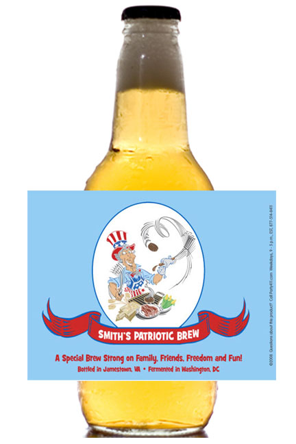 American Patriotic Beer Bottle Label