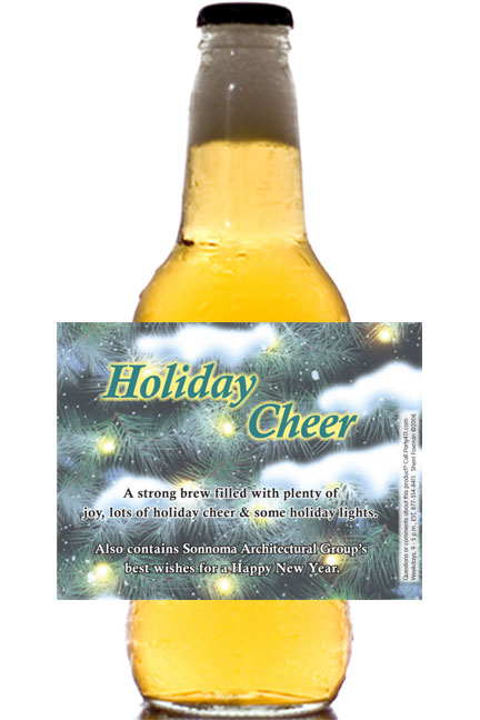 Winter Holidays Theme Beer Bottle Label