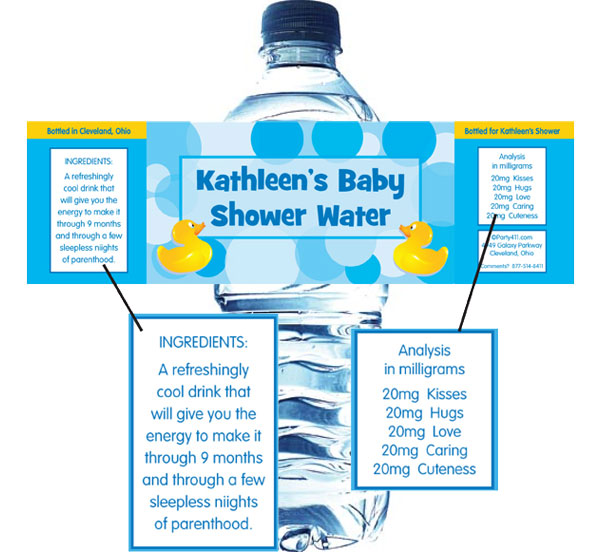 Baby Ducks Water Bottle Label